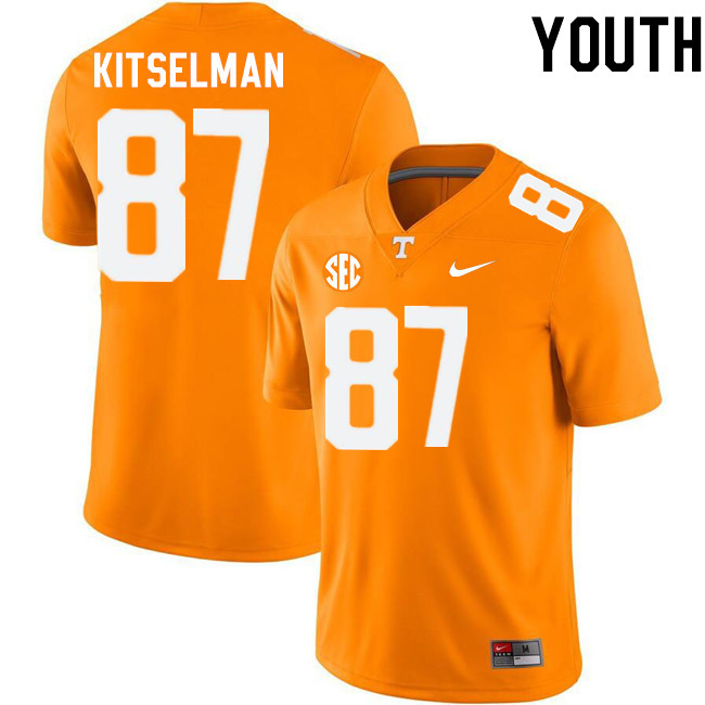 Youth #87 Miles Kitselman Tennessee Volunteers College Football Jerseys Stitched-Orange